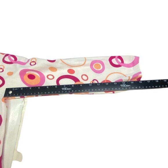 TIMBERLEA Sweater Button Front Long Sleeve White Pink M 63-9 - Picture 8 of 12